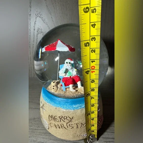 Beautiful Holiday Snow Globe with Santa in Red Shorts - Picture 4 of 12